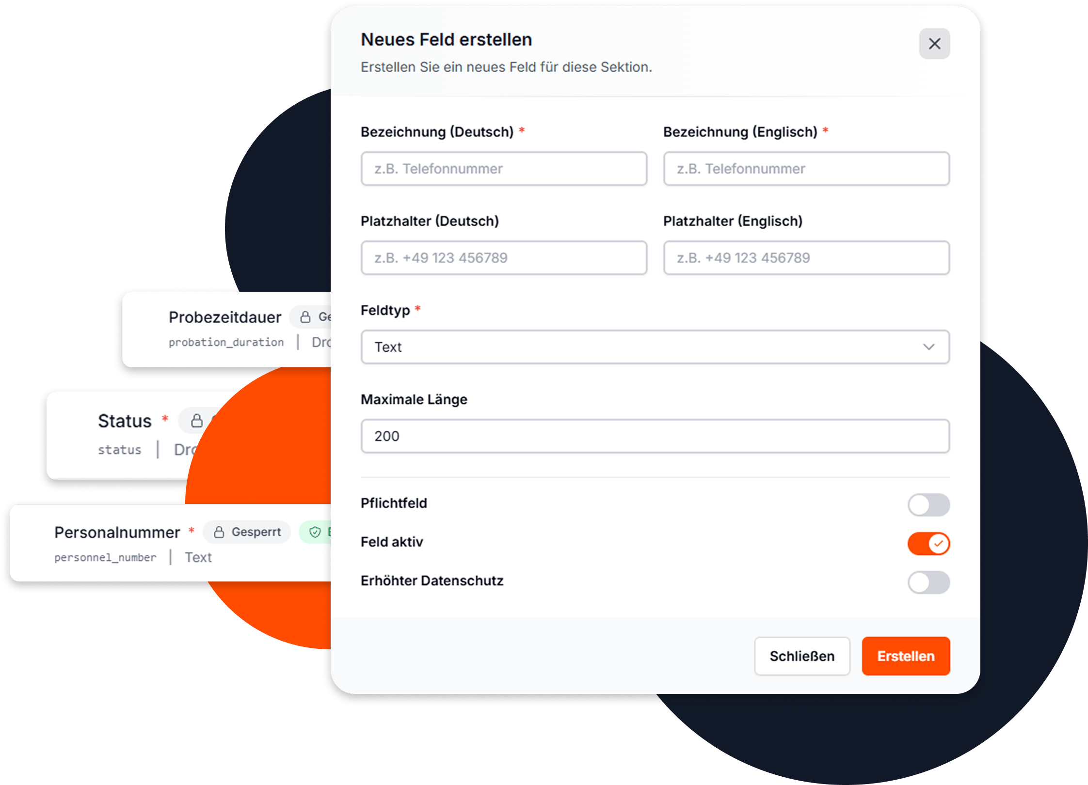 Customize sections and fields individually Customize sections and fields individually