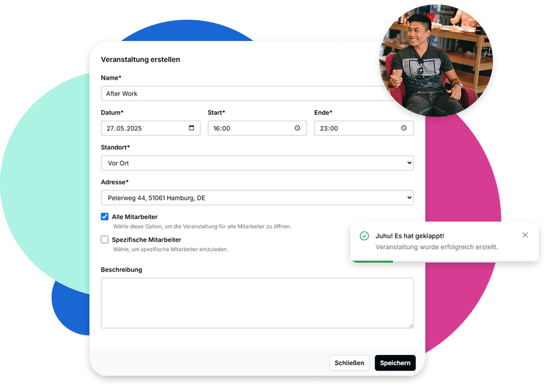 Create events in just a few clicks Create events in just a few clicks
